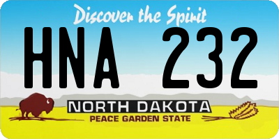 ND license plate HNA232