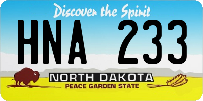 ND license plate HNA233