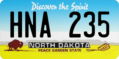 ND license plate HNA235