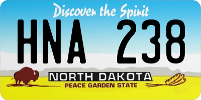 ND license plate HNA238