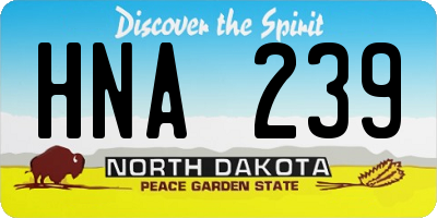 ND license plate HNA239