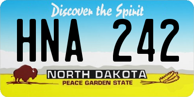 ND license plate HNA242