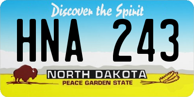 ND license plate HNA243