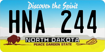 ND license plate HNA244