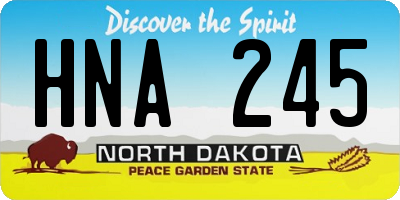 ND license plate HNA245