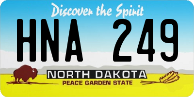 ND license plate HNA249