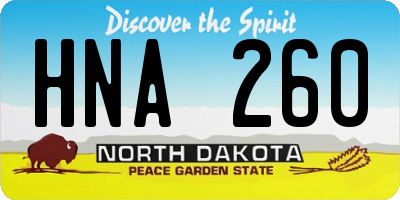 ND license plate HNA260