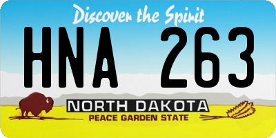 ND license plate HNA263