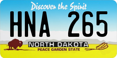 ND license plate HNA265