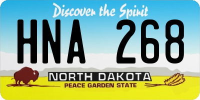 ND license plate HNA268