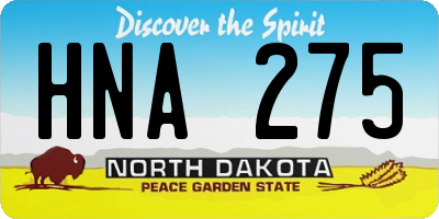 ND license plate HNA275