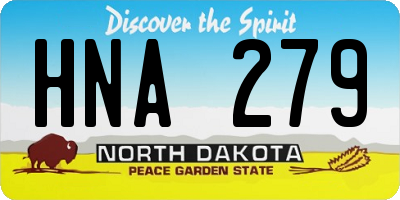 ND license plate HNA279