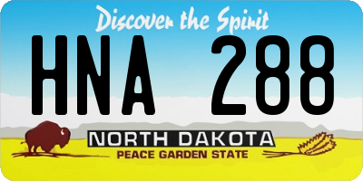 ND license plate HNA288