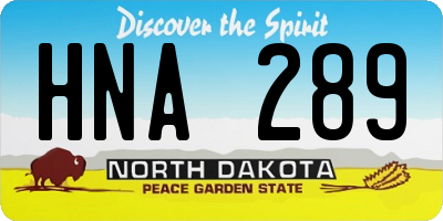 ND license plate HNA289