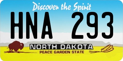 ND license plate HNA293