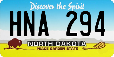ND license plate HNA294
