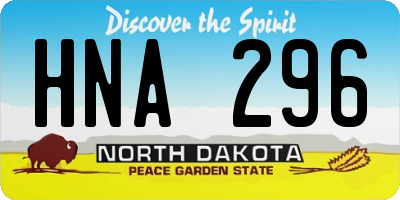 ND license plate HNA296