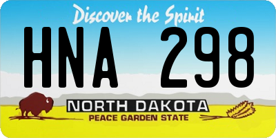 ND license plate HNA298