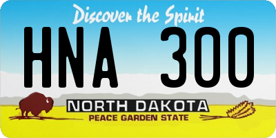 ND license plate HNA300