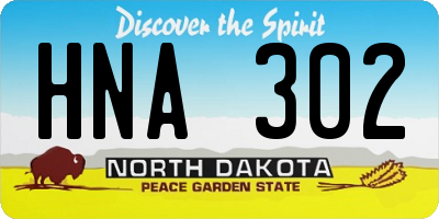 ND license plate HNA302