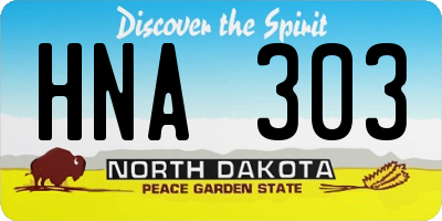 ND license plate HNA303