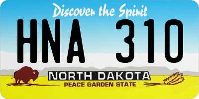 ND license plate HNA310