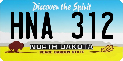 ND license plate HNA312