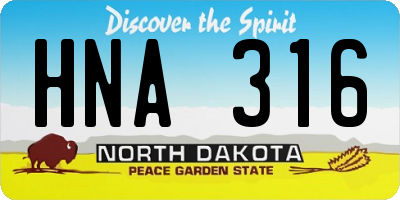 ND license plate HNA316