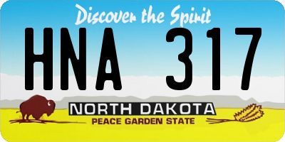 ND license plate HNA317