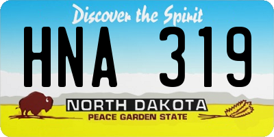 ND license plate HNA319