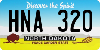 ND license plate HNA320