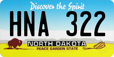 ND license plate HNA322