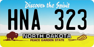 ND license plate HNA323