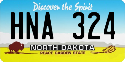 ND license plate HNA324