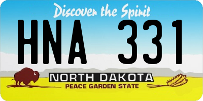 ND license plate HNA331