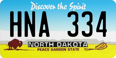 ND license plate HNA334