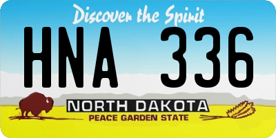 ND license plate HNA336