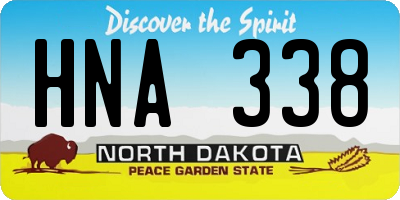 ND license plate HNA338