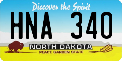 ND license plate HNA340