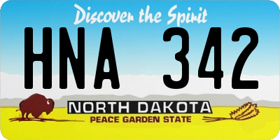 ND license plate HNA342