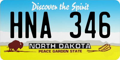 ND license plate HNA346