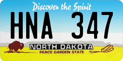 ND license plate HNA347