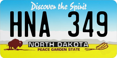 ND license plate HNA349