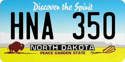 ND license plate HNA350