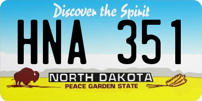 ND license plate HNA351