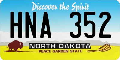 ND license plate HNA352