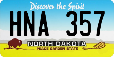 ND license plate HNA357