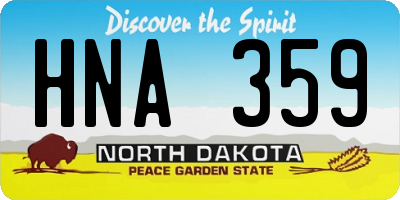 ND license plate HNA359