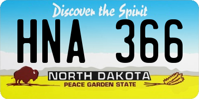 ND license plate HNA366