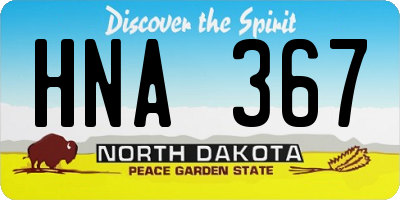 ND license plate HNA367